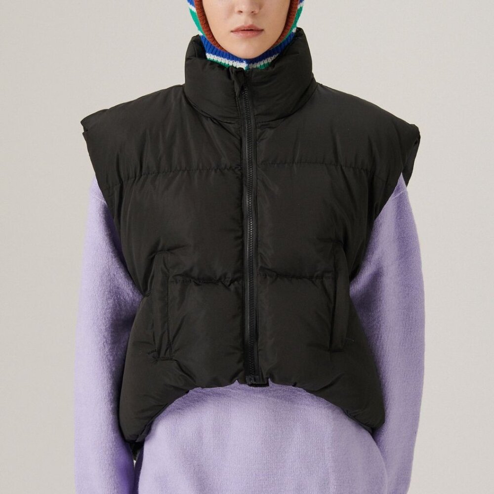 Storets Diane Hi Low Puffer Vest Black S/M